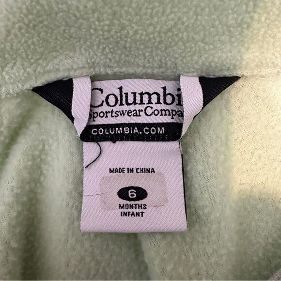 Columbia lime green babies zip up fleece coat size 6 months - Picture 3 of 4
